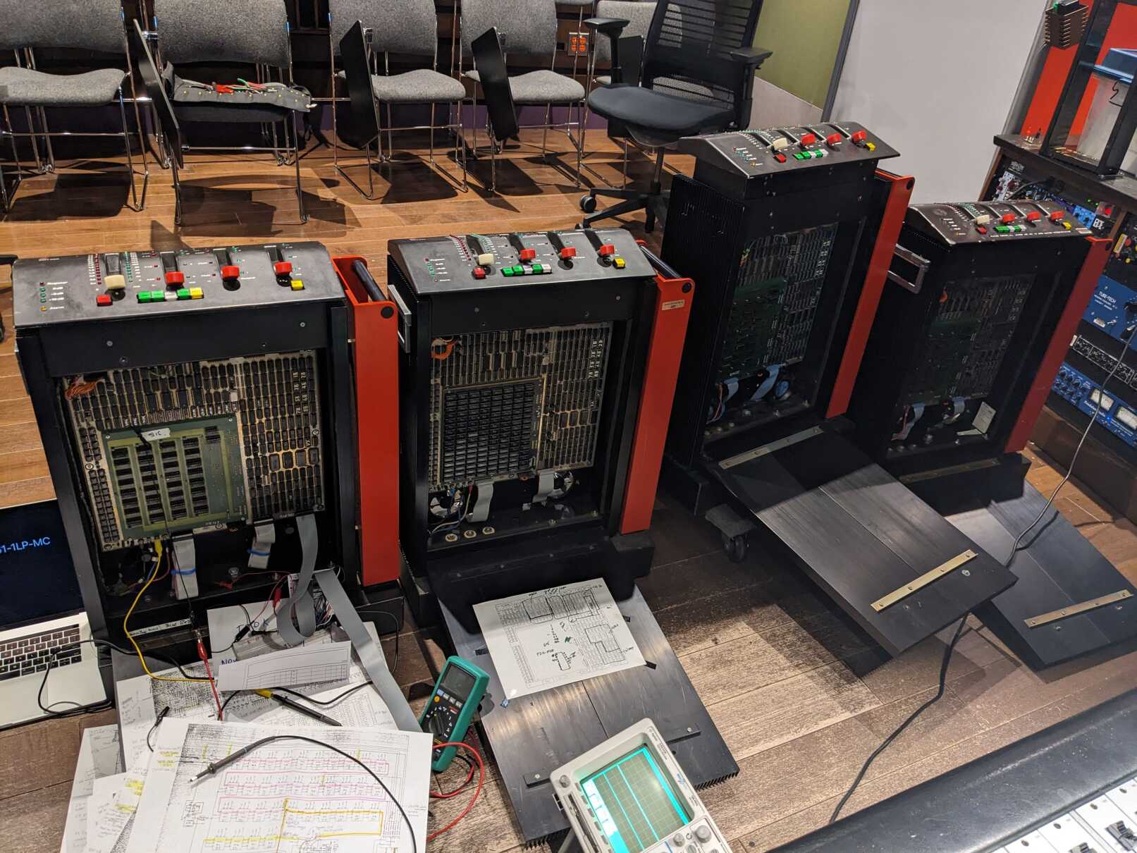 Deep in the 1976 digital domain. Troubleshooting the iconic EMT 250 'R2-D2' reverb units.