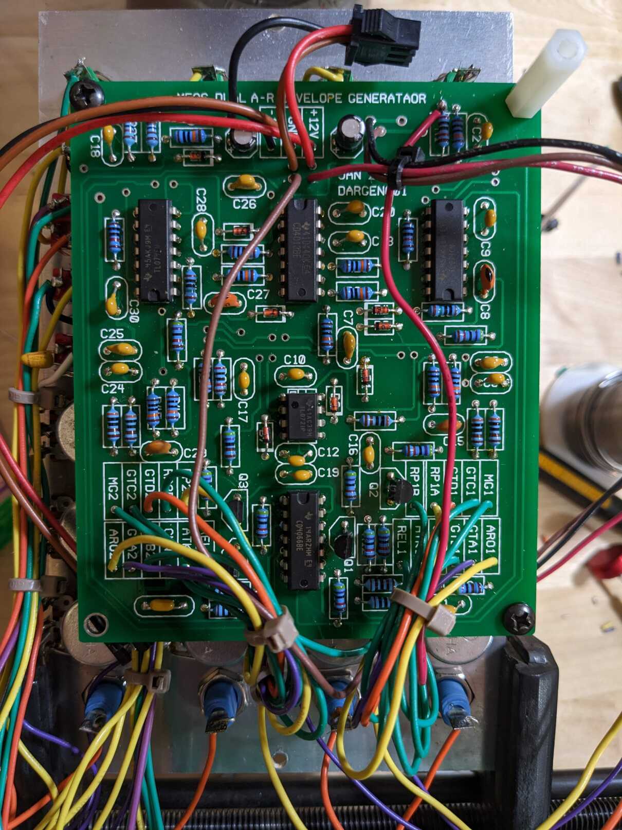 quad envelope generator PCB for channels 1 and 2