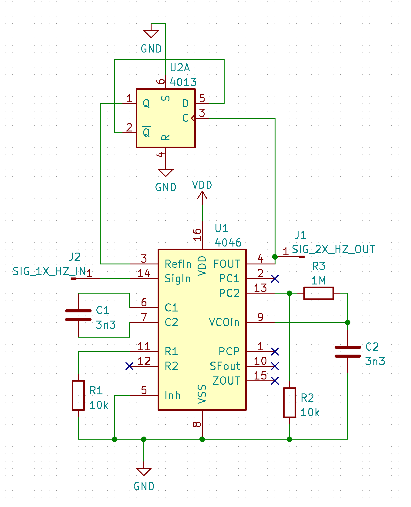 4046 frequency doubler circuit