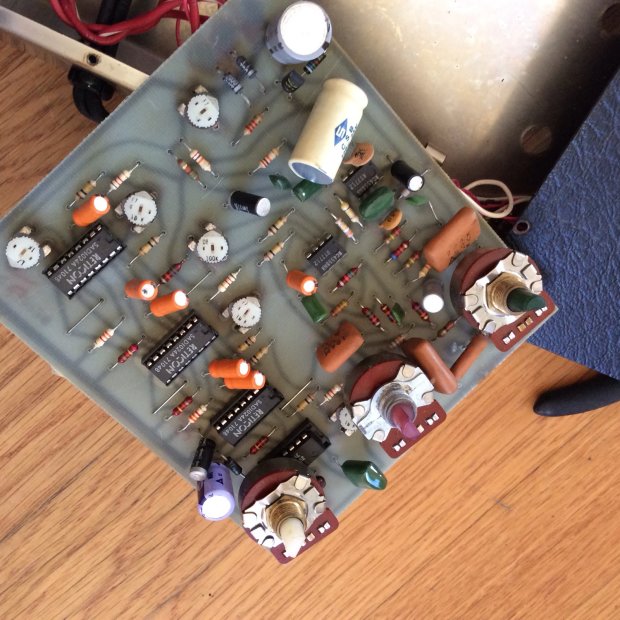 EH 1309B Memory Man PCB, component side.