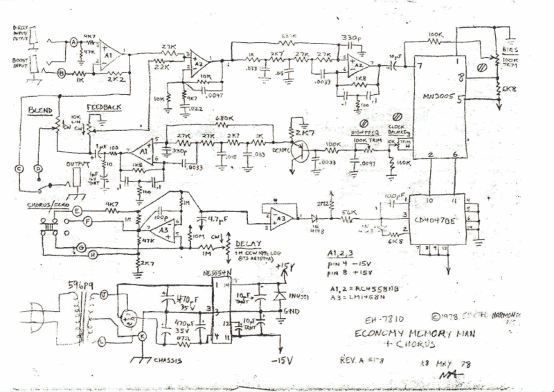 EH 7810 Memory Man schematic