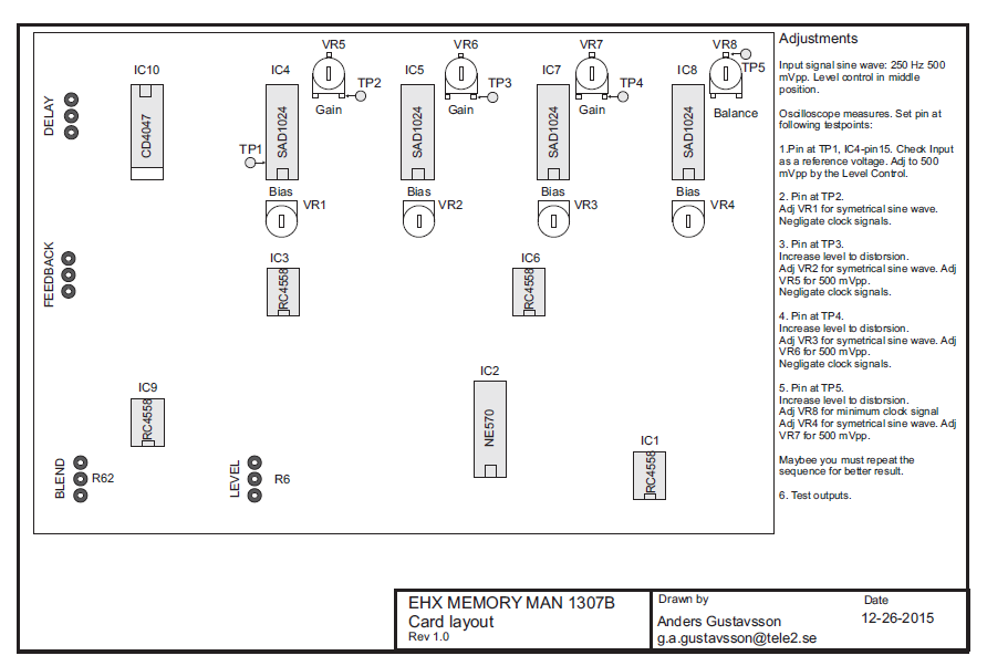 EH 1307B layout and calibration notes by Anders Gustavsson